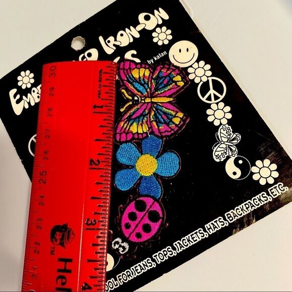 Embroidered Retro patch for jeans,jackets,backpacks, butterfly, flower, lady bug - Picture 2 of 5